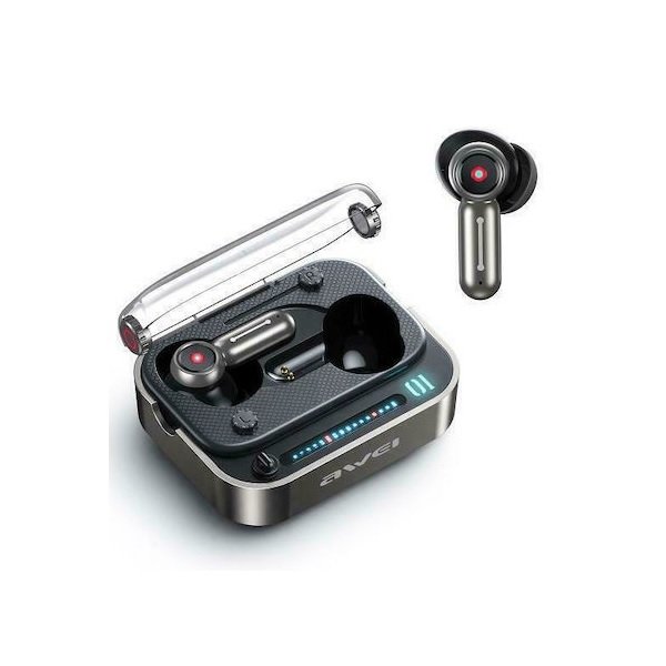 Awei T58 In-ear Bluetooth Handsfree Ακουστικά με Θήκη Φόρτισης Μαύρα 36888937
