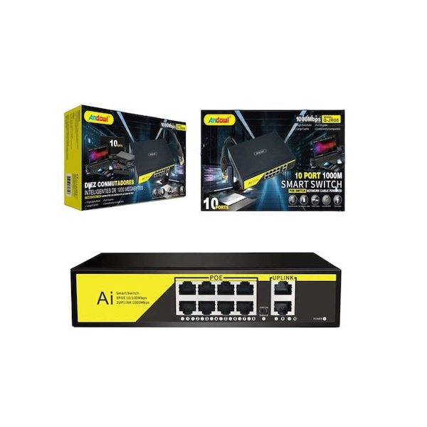 Andowl Q-JH08 Διακόπτης PoE δικτύου 10 θύρες 1000Μ 075485 49443100