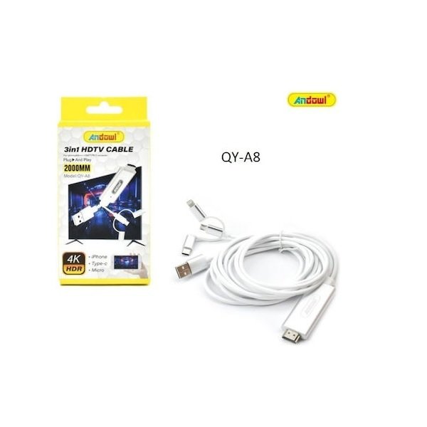 QY-A8 ANDOWL Usb Cable Μετατροπέας HDMI male σε HDMI female 47273089