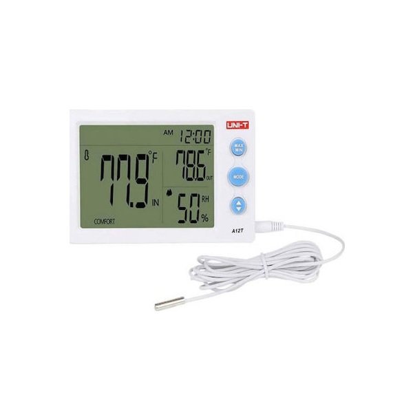Uni-T A-12T Θερμόμετρo & Υγρασιόμετρo Επιτοίχιο / Επιτραπέζιο για Χρήση σε Εσωτερικό & Εξωτερικό Χώρο 12985356