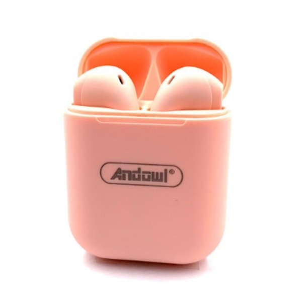 Andowl BQS13 Earbud Bluetooth Handsfree Ακουστικά με Θήκη Φόρτισης Ροζ 42876423
