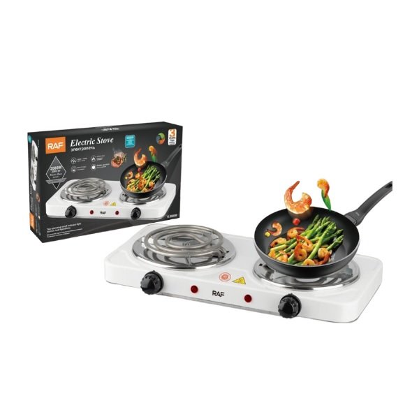 Raf R-8020B Επιτραπέζια Εστία Εμαγιέ Διπλή Λευκή 49439949