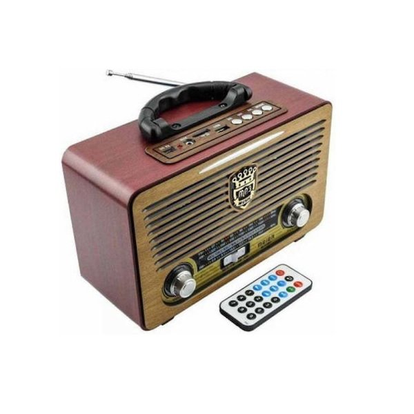 Meier M-115BT Retro Επιτραπέζιο Ραδιόφωνο Επαναφορτιζόμενο με USB Καφέ 55009946