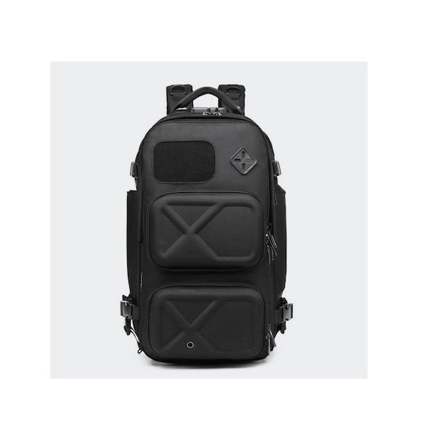 Ozuko 9309 Ανδρικό Υφασμάτινο Σακίδιο Πλάτης Αδιάβροχο με Θύρα USB Μαύρο 26lt 48429017