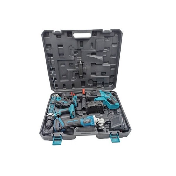 Rolinger Bisutime Σετ Γωνιακός Τροχός & Δραπανοκατσάβιδο & Κατσαβιδιέρα & Κρουστικό Δραπανοκατσάβιδο με 2 Μπαταρίες 55753034