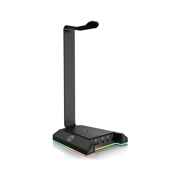 Eksa EK210125B Βάση Ακουστικών Γραφείου με Φωτισμό LED και Θύρα USB Μαύρη 46274970