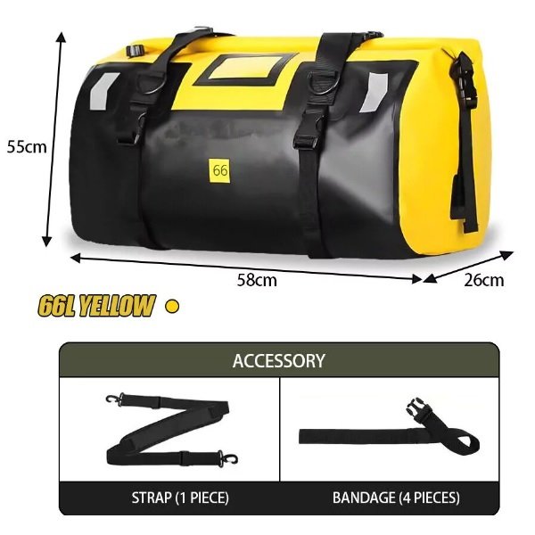 Motowolf Σάκος Ουράς Μοτοσυκλέτας 66lt σε Κίτρινο Χρώμα 45247950