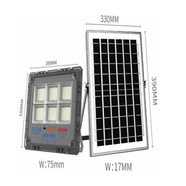 Jortan JT-18800-XM800W Στεγανός Ηλιακός Προβολέας LED 800W Ψυχρό Λευκό 6000K με Τηλεχειριστήριο IP67 55587124