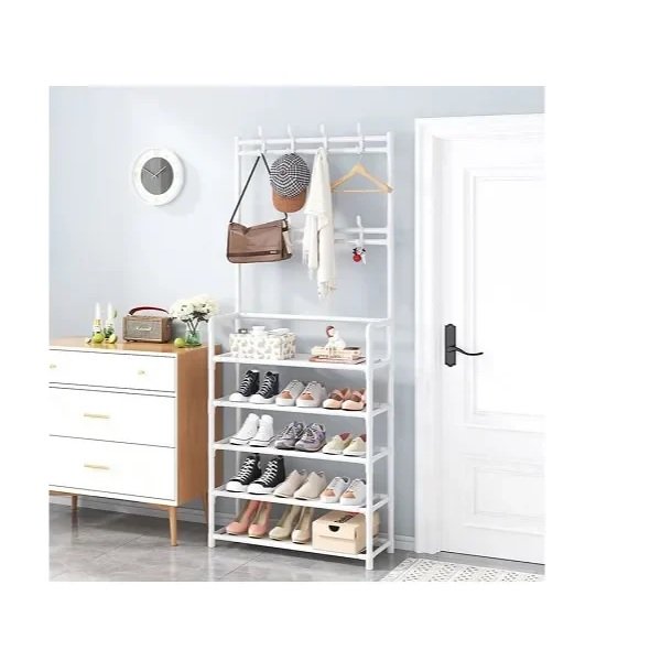 Κρεμάστρα Δαπέδου από Μέταλλο σε Λευκό Χρώμα 60x28x172cm 000-230-12094 46801672