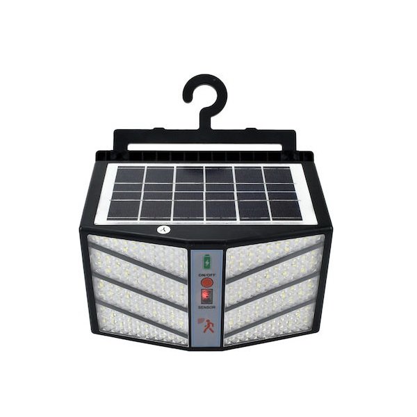 Επιτοίχιο Ηλιακό Φωτιστικό 200W Ψυχρό Λευκό 6500K με Αισθητήρα Κίνησης και Τηλεχειριστήριο IP65 000-230-12336 48425237