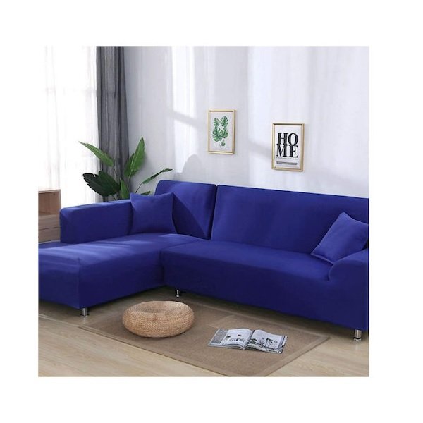 Ελαστικό Κάλυμμα Γωνιακού Καναπέ Μπλε 102278 53831290