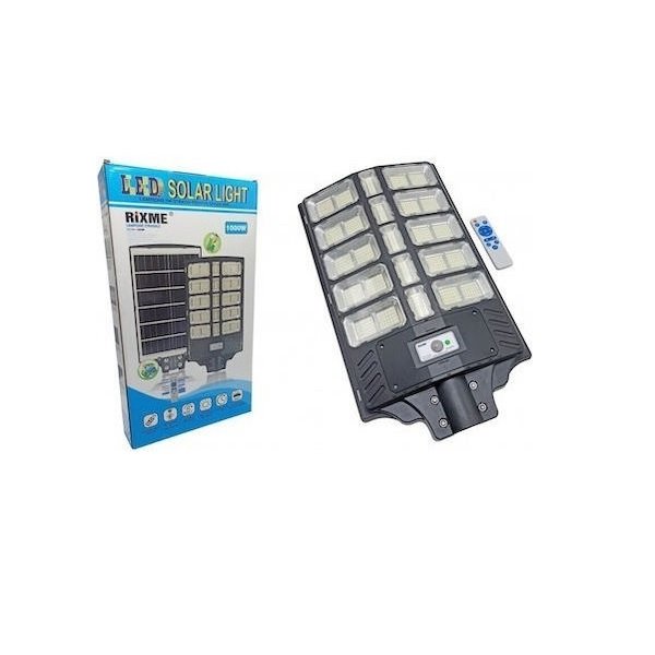 Rixme RX-1000W Ηλιακό Φωτιστικό Δρόμου με Αισθητήρα Κίνησης, Φωτοκύτταρο και Τηλεχειριστήριο IP67 52582401