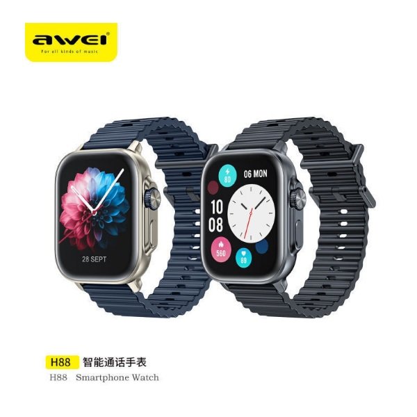 Awei H88 Smartwatch με Παλμογράφο (Μαύρο) Κωδικός: 53898124