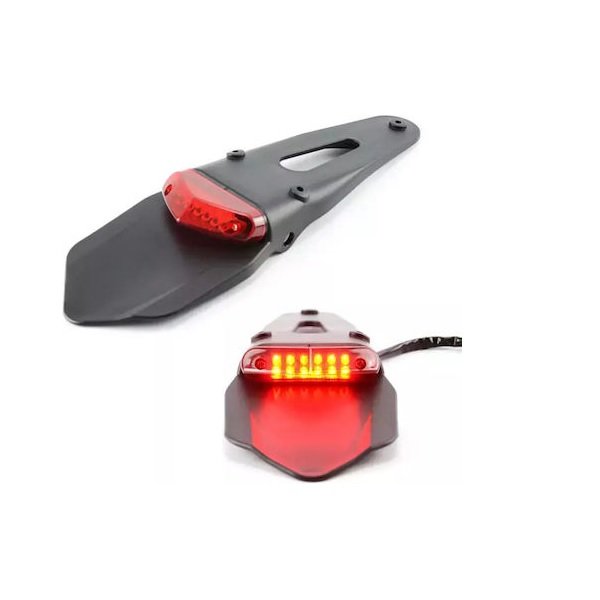 Φτερό πίσω ENDURO Universal με led Και κόκκινο κρύσταλλο Μαύρο MSDURO 09