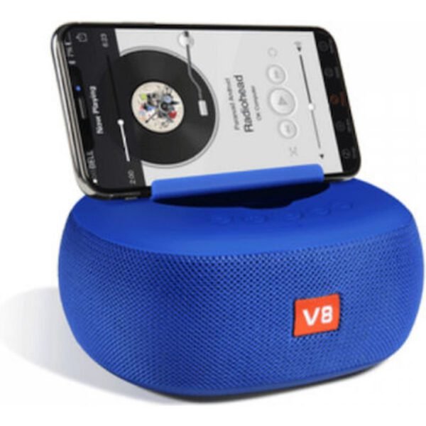 V8 Ηχείο Bluetooth 8W με Ραδιόφωνο Μπλε