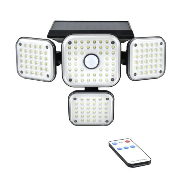 Επιτοίχιο Ηλιακό Φωτιστικό 144LED με Αισθητήρα Κίνησης IP65 Andowl Q-TY144 – Μαύρο