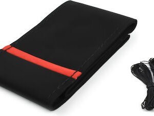 Universal Δερμάτινο Σουέντ Κάλυμμα Τιμονιού 37-38cm OEM – Μαύρο