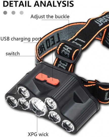 FASW Επαναφορτιζόμενος Φακός Κεφαλής LED Αδιάβροχος F-T26