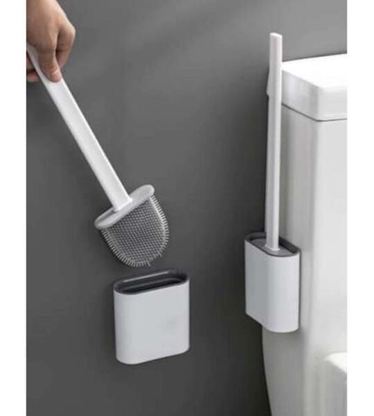 Βούρτσα Σιλικόνης για Λεκάνη Μπάνιου 36x9.5x4cm σε Λευκό Χρώμα - OEM