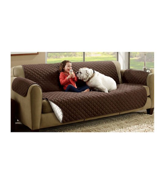 Προστατευτικό Κάλυμμα για Καναπέ Σαλονιού έως 280cm από τα Κατοικίδια, τους Λεκέδες και τη Βρωμιά σε Καφέ