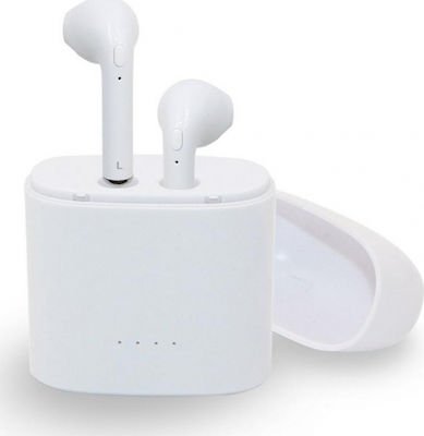 TWS i7s Earbud Bluetooth Handsfree Ακουστικά με Θήκη Φόρτισης Λευκά