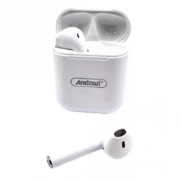 Andowl BQS12 In-ear Bluetooth Handsfree Ακουστικά με Θήκη Φόρτισης Λευκά