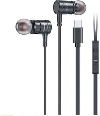 Awei PC-12T In-ear Handsfree Ακουστικά με Βύσμα USB-C Μαύρο