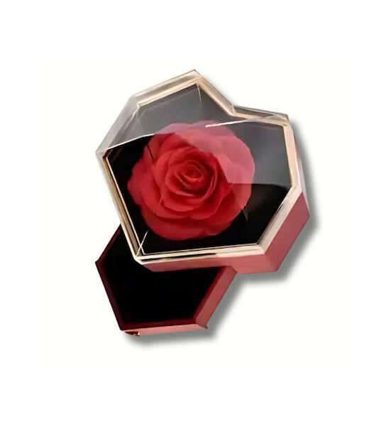 Καρδιά Τεχνητό Κόκκινο Τριαντάφυλλο με Κουτί Δώρο Αγ Βαλεντίνου 85180 Κόκκινο