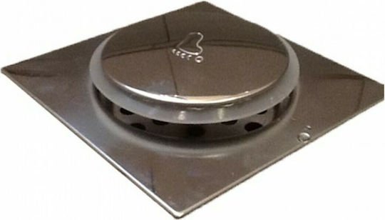 SFN Ανοξείδωτο Σιφώνι Μπάνιου Pop Up με Ταψάκι 12x12cm και Σιφώνι 10cm 1τμχ