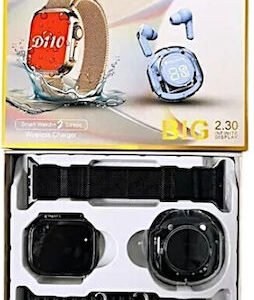 Έξυπνο ρολόι Smartwatch με ασύρματα ακουστικά Okpu 2 Straps D110 Μαύρο