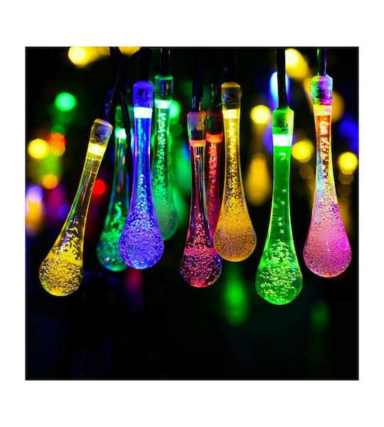 XDR 30 Χριστουγεννιάτικα Λαμπάκια LED Πολύχρωμα 4.2μ Ηλιακά σε Σειρά με Μαύρο Καλώδιο και Προγράμματα 18779-13