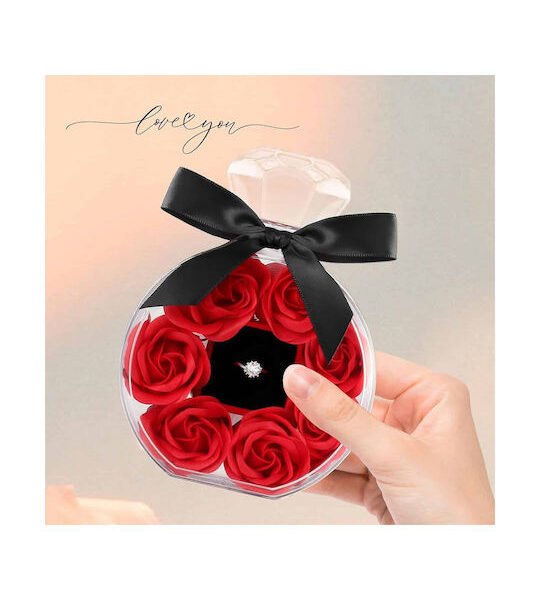 Τεχνητά Κόκκινα Τριαντάφυλλα σε Κουτί Δώρου 15 × 10.5 cm