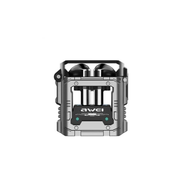 Awei T63 Earbud Bluetooth Handsfree Ακουστικά με Αντοχή στον Ιδρώτα και Θήκη Φόρτισης Ασημί