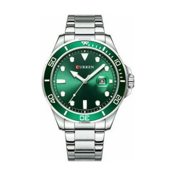 Curren 8388 Ρολόι Μπαταρίας με Μεταλλικό Μπρασελέ Silver / Green