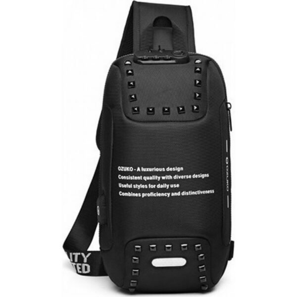 Ozuko  9283 Ανδρική Τσάντα Στήθους σε Μαύρο χρώμα