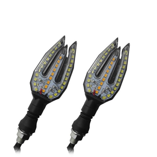 Mini Φλας Μοτοσυκλέτας LED Σετ 2τμχ 12V Universal με 2 Χρήσεις Θέσεως/Φλας MT-9127 Λευκό και Πορτοκαλί OEM