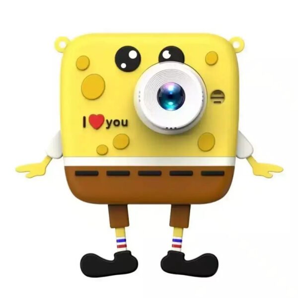 Compact Παιδική Φωτογραφική Μηχανή 10MP με Οθόνη 2" με Σχέδιο Μπομπ Σφουγγαράκης για 3+ Ετών Κίτρινη