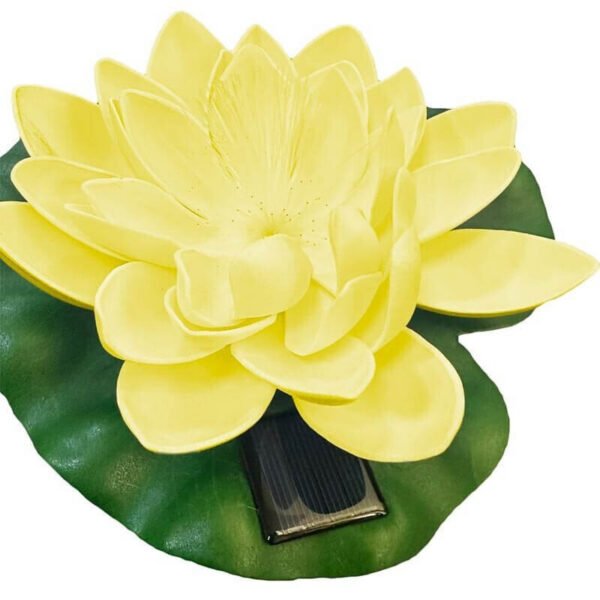 20250210112749_adiavrocho_iliako_fotistiko_ts04577_1 Αδιάβροχο ηλιακό διακοσμητικό πλωτό φωτιστικό LED Νούφαρο Κίτρινο TS04577-1