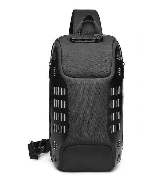 Ozuko 9339 Ανδρική Τσάντα Στήθους σε Μαύρο χρώμα