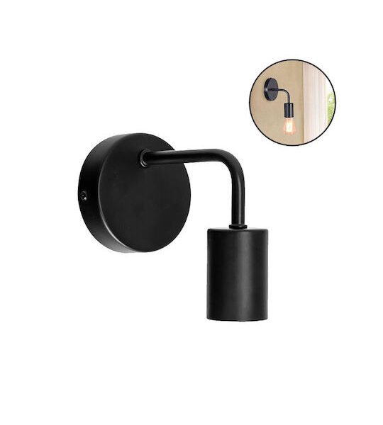 fixedratio_20240917092013_aigostar_fotistiko_toichou_me_ntoui_e27_mayro_platous_9cm_108814 Επιτοίχιο Φωτιστικό με Ντουί Λάμπας E27 40W Max Aigostar 05 Μαύρο-108814