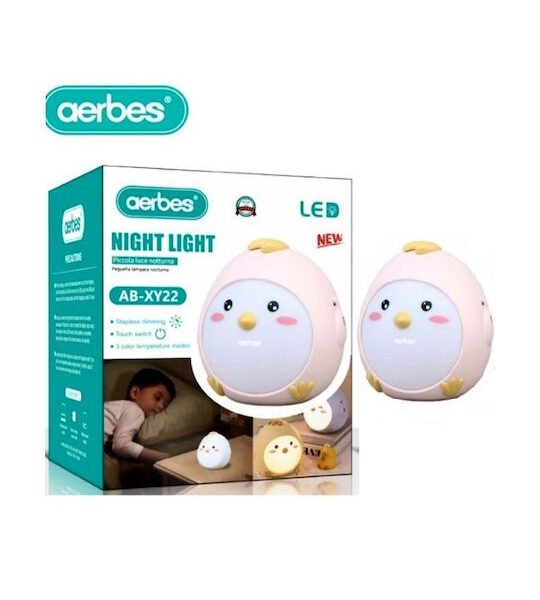 Επαναφορτιζόμενο νυχτερινό φως Ροζ Πουλάκι AB-XY22 AERBES Aerbes