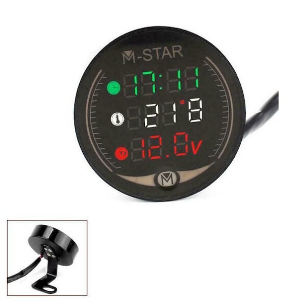 Ψηφιακό Βολτόμετρο / Θερμόμετρο / Ρολόι Αυτοκινήτου aa554