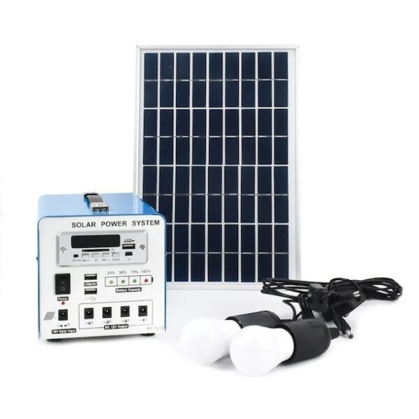 Σετ Ηλιακό Σύστημα Φωτισμού LED, Σταθμός Φόρτισης 70W & Ηχείο/Ραδιόφωνο/MP3 Player OEM RT-1212 – Μπλε