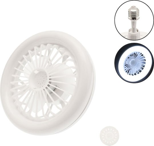 Περιστρεφόμενος ανεμιστήρας οροφής με ενσωματωμένο φως Ε27 30W 8" FAN-X002