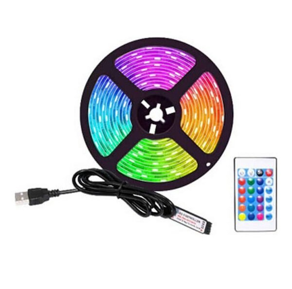 Αδιάβροχη Ταινία LED Aerbes USB 5V RGB Φως 3m με Τροφοδοτικό & Τηλεχειριστήριο AB-Z812