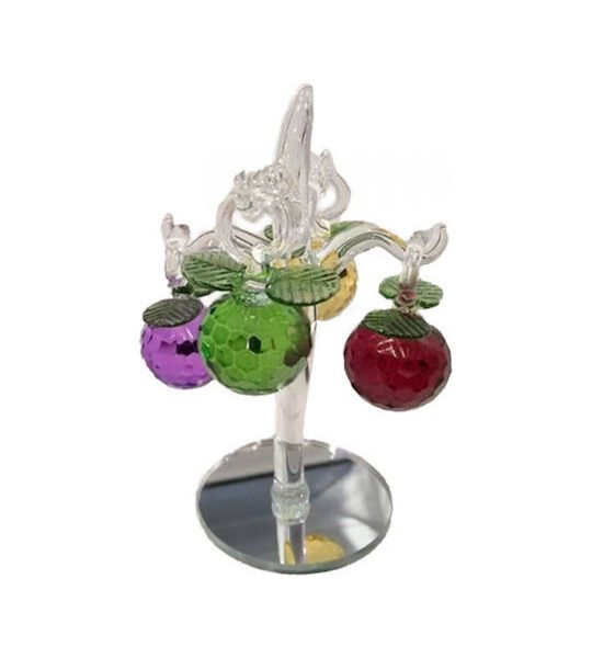 fixedratio_20230407114954_diakosmitiko_milo_apo_gyali_sds_7768_10x10x8cm Διακοσμητικό Μήλο από Γυαλί 10x10x8cm SDS-7768 - OEM