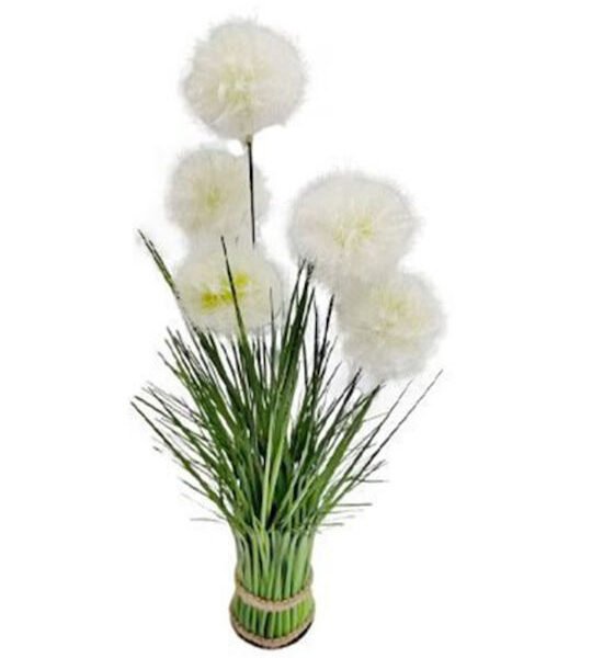 Mr Elephant Διακοσμητικό Τεχνητό Φυτό Λευκές Πικραλίδες σε βάση 20x40cm SDS-21498