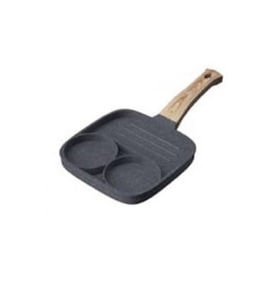 Mr.Elephant Τηγάνι Αντικολλητικό Πέτρα με 3 Θέσεις 18x18cm sds18104