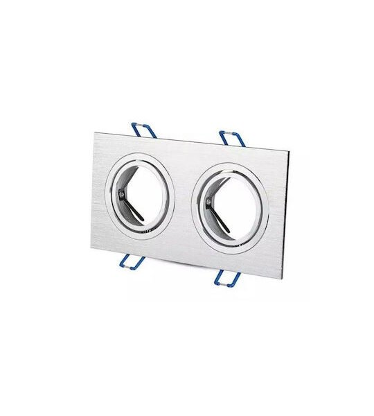 Aigostar Παραλληλόγραμμο Μεταλλικό Πλαίσιο για Σποτ GU10 σε Ασημί χρώμα 17.3x9.1cm 105448