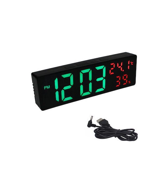 Επιτραπέζιο Ψηφιακό Ρολόι με Ξυπνητήρι Μαύρο DS-3818L